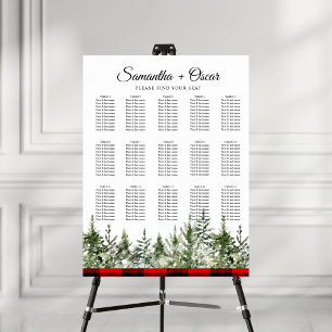Wasserfarbe Grüne Kiefer & Roter Büffel Karo Poster