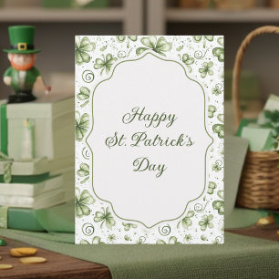 Wasserfarbe Grüne Shamrocks Frohen St. Patrick's D Feiertagskarte