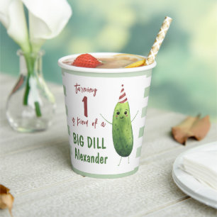 Wasserfarbe Gurke Big Dill Geburtstagsfeier Pappbecher