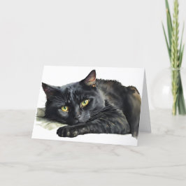 Wasserfarbe Halloween Black Cat Feiertagskarte