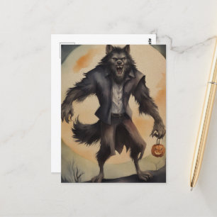 Wasserfarbe Halloween Werewolf Postkarte