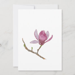 Wasserfarbe Handgemalte Magnolia-Blume Einladung