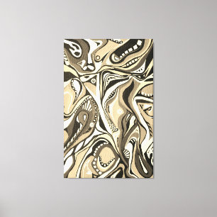 Wasserfarbe Handgestrichen Moderne Retro Artdeco Leinwanddruck