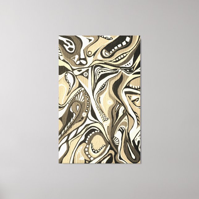 Wasserfarbe Handgestrichen Moderne Retro Artdeco Leinwanddruck (Vorderseite)