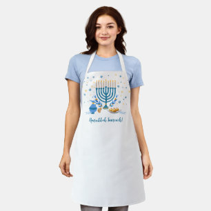 Wasserfarbe Hanukka Menorah Holiday Schürze