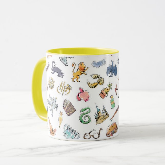 Wasserfarbe Harry Potter Icons Tasse (Vorderseite Links)