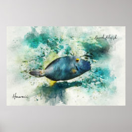 Wasserfarbe Hawaiianischer Tropischer Fisch - File Poster