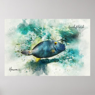 Wasserfarbe Hawaiianischer Tropischer Fisch - File Poster