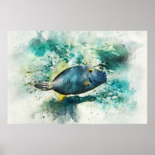 Wasserfarbe Hawaiianischer Tropischer Fisch - File Poster
