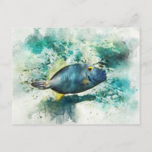 Wasserfarbe Hawaiianischer Tropischer Fisch - File Postkarte