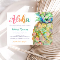 Wasserfarbe Hawaiische Ananas Aloha Baby Dusche