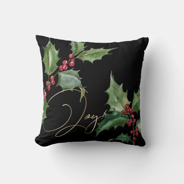 Wasserfarbe Heilige und rote Berries Farbe Kissen (Vorderseite)