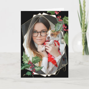 Wasserfarbe Heilige und rote Berries Karte