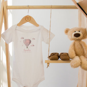Wasserfarbe Heißluftballon Baby Girl Bodysuit Strampler