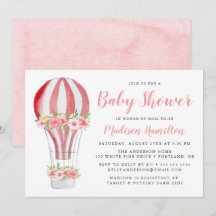 Wasserfarbe Heißluftballon Babydusche