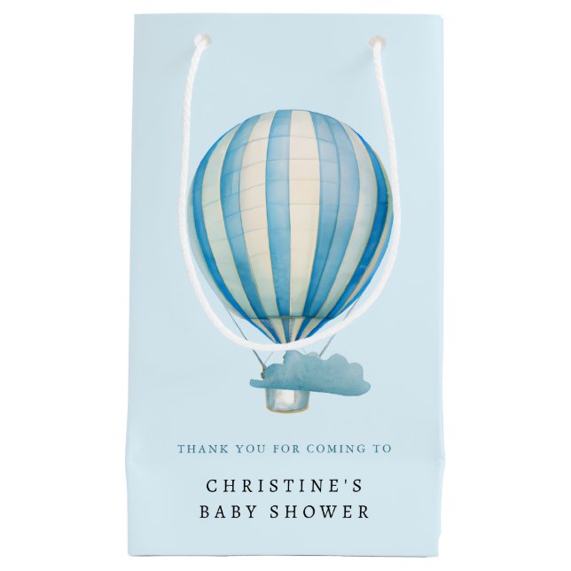 Wasserfarbe Heißluftballon Babydusche Kleine Geschenktüte (Vorderseite)