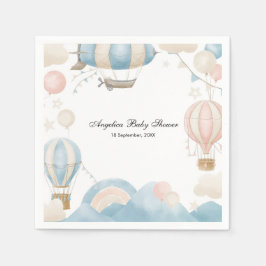 Wasserfarbe Heißluftballon Babydusche Serviette