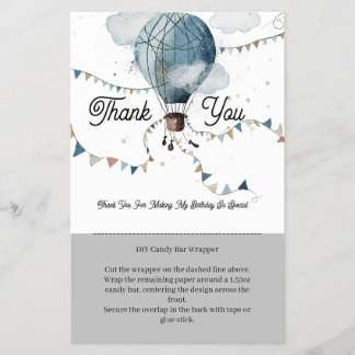 Wasserfarbe Heißluftballon // Candy Bar Wrapper Flyer