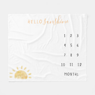 Wasserfarbe "Hello Sunshine" Baby Milestone Fleece