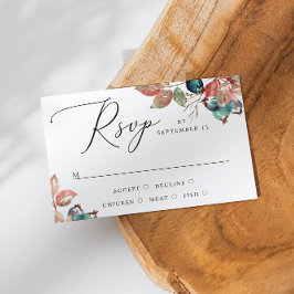 Wasserfarbe Herbst Heidelbeere Hochzeit. Blumengar RSVP Karte