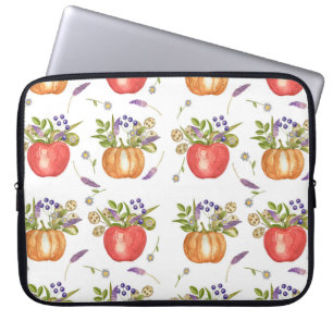 Wasserfarbe Herbst, Nahtlose Zusammensetzung. Laptopschutzhülle