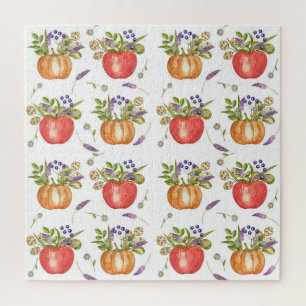 Wasserfarbe Herbst, Nahtlose Zusammensetzung. Puzzle