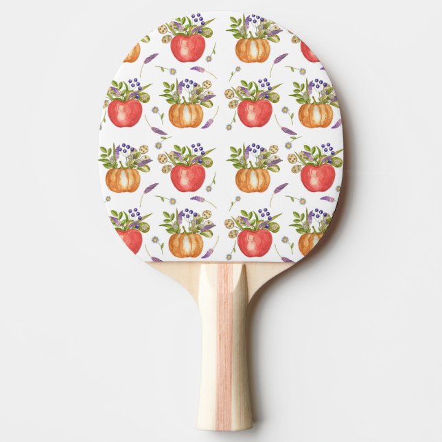 Wasserfarbe Herbst, Nahtlose Zusammensetzung. Tischtennis Schläger (Vorderseite)