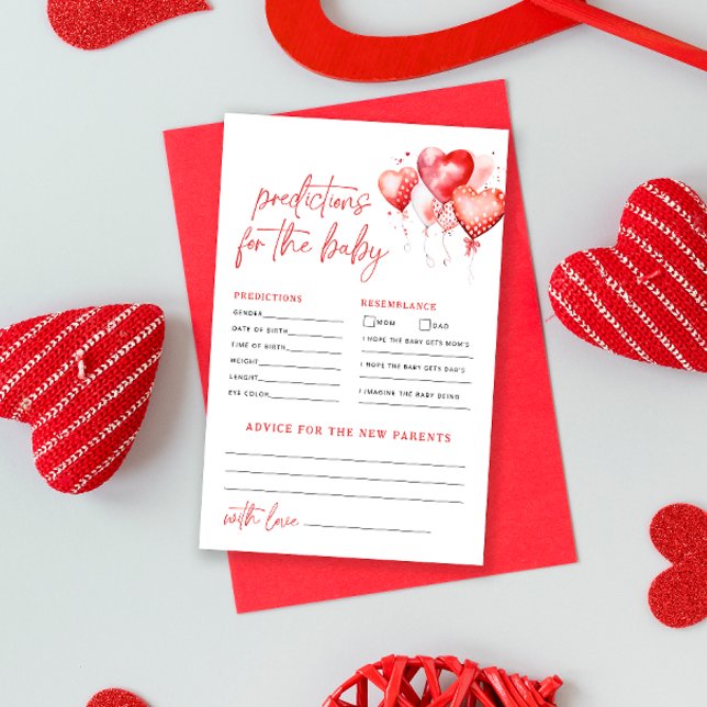 Wasserfarbe Herz Babyvoraussagen und Ratenkarte (Von Creator hochgeladen)