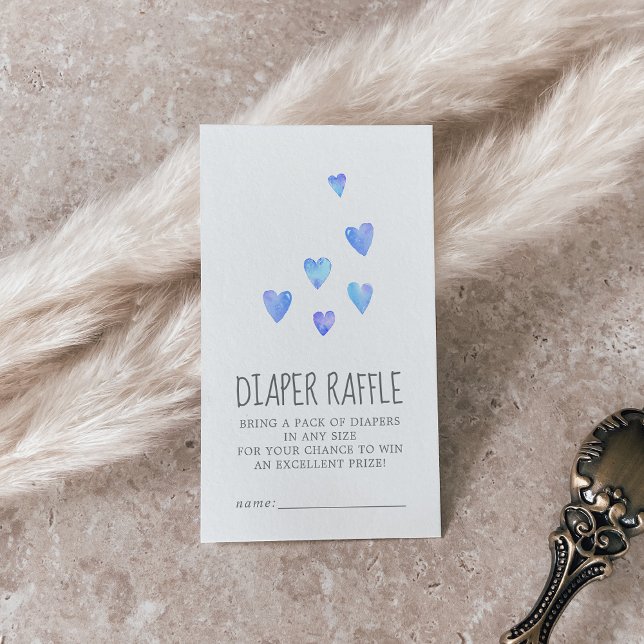 Wasserfarbe Herz Boy Babydusche Windelwanne Windel Begleitkarte (Von Creator hochgeladen)