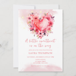 Wasserfarbe Herz Kleine Sweetheart Babydusche Einladung