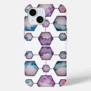 Wasserfarbe Hexagon Art - iPhone 15 Fall Case-Mate iPhone Hülle