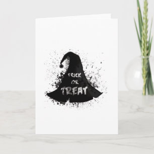 Wasserfarbe Hexenhut Halloween - Trick oder Trete Karte