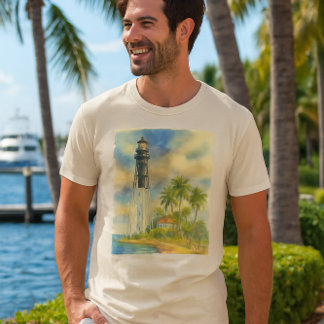 Wasserfarbe Hillsboro Inlet Leuchtturm Florida T-Shirt