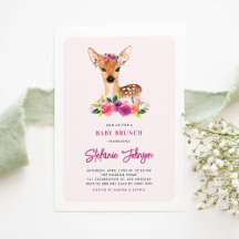 Wasserfarbe Hirsche Purple Blumen Baby Brunch