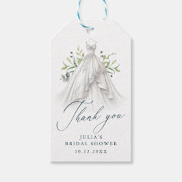 Wasserfarbe Hochzeitskleid Danke Brautparty Geschenkanhänger