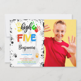 Wasserfarbe Hohe Einladung von fünf Fotos