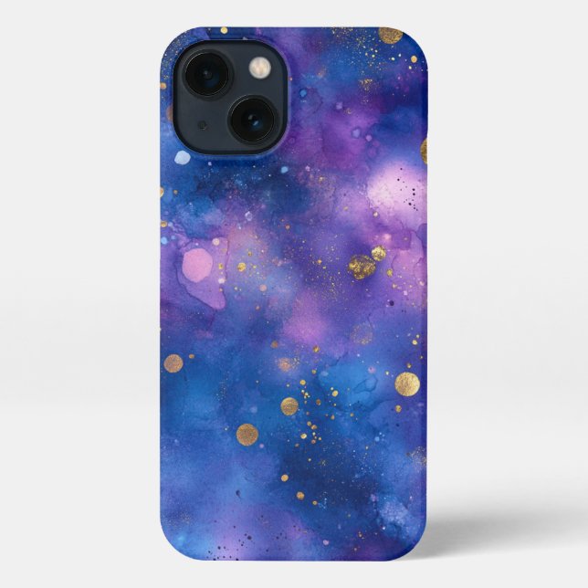 Wasserfarbe hübsches, elegantes Blau iPhone Hülle (Rückseite)