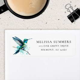 Wasserfarbe Hummingbird Art Return Label