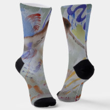 Wasserfarbe Hummingbird Crew Socken