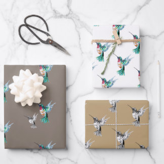 Wasserfarbe Hummingbird Geschenkpapier Set