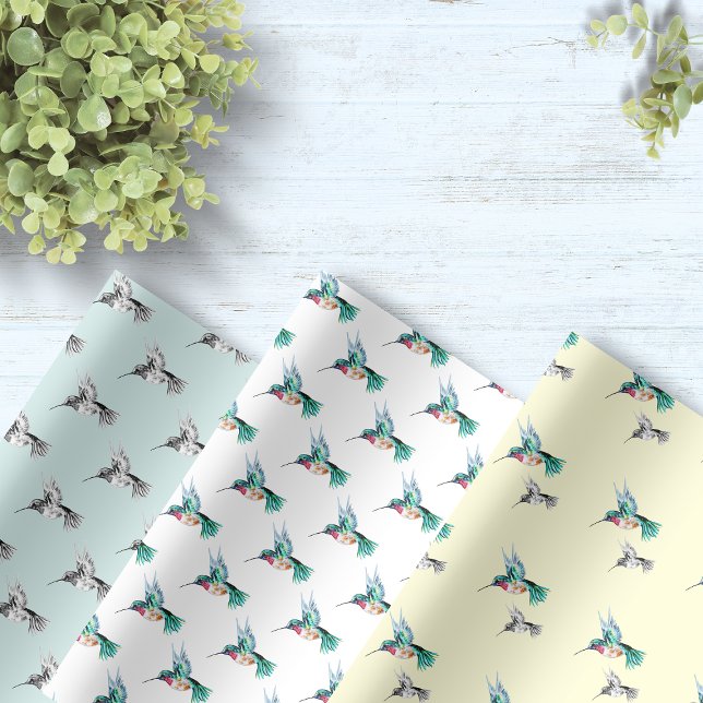 Wasserfarbe Hummingbird Geschenkpapier Set (Von Creator hochgeladen)