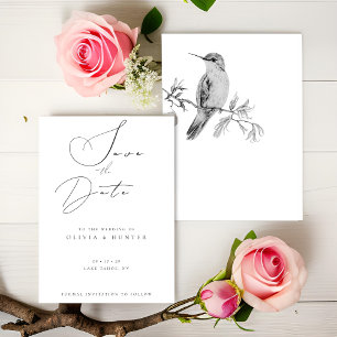Wasserfarbe Hummingbird Hochzeit Speichern Sie die