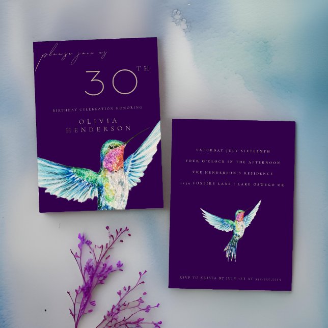 Wasserfarbe Hummingbird JEDE Einladung zum Geburts (Von Creator hochgeladen)