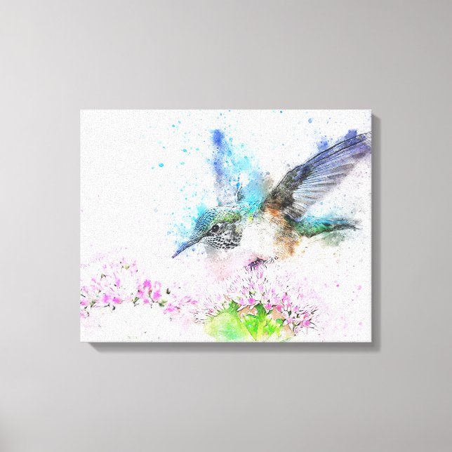 Wasserfarbe Hummingbird Leinwanddruck (Vorderseite)