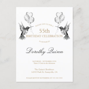 Wasserfarbe Hummingbird Luftballon Einladung zum G Postkarte