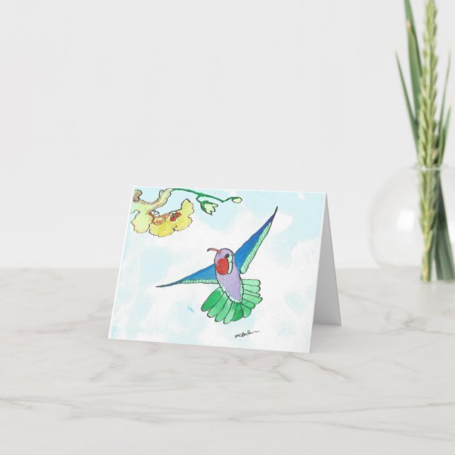 Wasserfarbe Hummingbird Note Card/Umschlag Karte (Vorderseite)