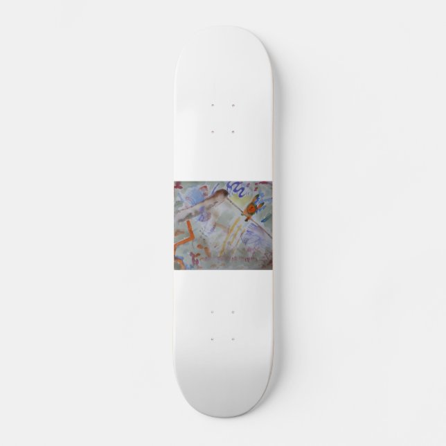Wasserfarbe Hummingbird Skateboard (Vorderseite)