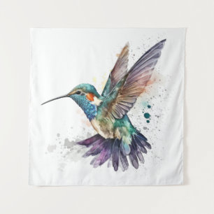 Wasserfarbe Hummingbird Tapestry Wandteppich
