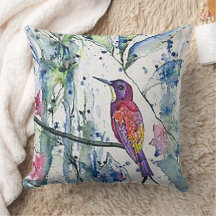 Wasserfarbe Hummingbird Throw Kissen