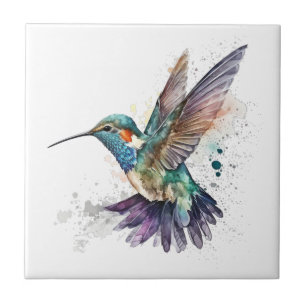 Wasserfarbe Hummingbird Tile Fliese